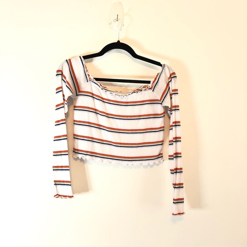Me to We Essential Long sleeve striped ribbed long sleeve shirt